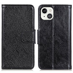 Coque Portefeuille Livre Cuir Etui Clapet A02 pour Apple iPhone 15 Noir