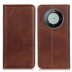 Coque Portefeuille Livre Cuir Etui Clapet A02D pour Huawei Mate 60 Marron