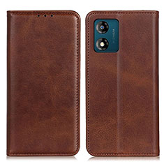 Coque Portefeuille Livre Cuir Etui Clapet A02D pour Motorola Moto E13 Marron