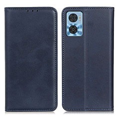 Coque Portefeuille Livre Cuir Etui Clapet A02D pour Motorola Moto E22 Bleu