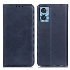 Coque Portefeuille Livre Cuir Etui Clapet A02D pour Motorola Moto E22i Bleu