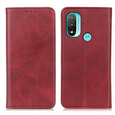 Coque Portefeuille Livre Cuir Etui Clapet A02D pour Motorola Moto E30 Rouge