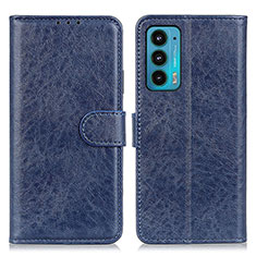 Coque Portefeuille Livre Cuir Etui Clapet A02D pour Motorola Moto Edge 20 5G Bleu