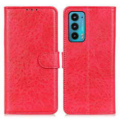 Coque Portefeuille Livre Cuir Etui Clapet A02D pour Motorola Moto Edge 20 5G Rouge