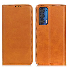 Coque Portefeuille Livre Cuir Etui Clapet A02D pour Motorola Moto Edge (2021) 5G Brun Clair