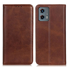 Coque Portefeuille Livre Cuir Etui Clapet A02D pour Motorola Moto G 5G (2023) Marron