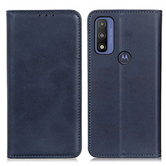 Coque Portefeuille Livre Cuir Etui Clapet A02D pour Motorola Moto G Pure Bleu