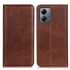 Coque Portefeuille Livre Cuir Etui Clapet A02D pour Motorola Moto G14 Marron