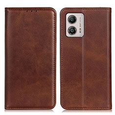 Coque Portefeuille Livre Cuir Etui Clapet A02D pour Motorola Moto G53y 5G Marron