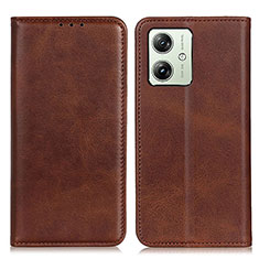 Coque Portefeuille Livre Cuir Etui Clapet A02D pour Motorola Moto G54 5G Marron