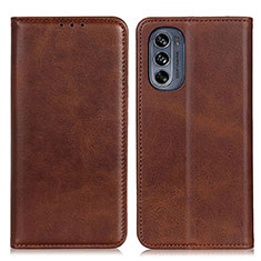 Coque Portefeuille Livre Cuir Etui Clapet A02D pour Motorola Moto G62 5G Marron