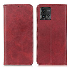 Coque Portefeuille Livre Cuir Etui Clapet A02D pour Motorola Moto G72 Rouge