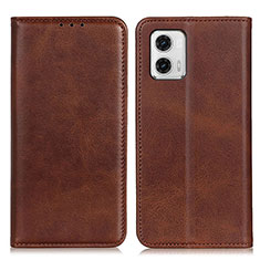 Coque Portefeuille Livre Cuir Etui Clapet A02D pour Motorola Moto G73 5G Marron