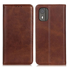 Coque Portefeuille Livre Cuir Etui Clapet A02D pour Nokia C02 Marron