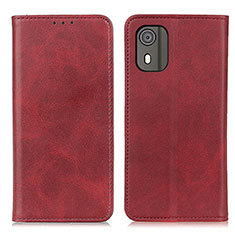 Coque Portefeuille Livre Cuir Etui Clapet A02D pour Nokia C02 Rouge