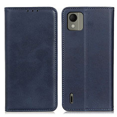 Coque Portefeuille Livre Cuir Etui Clapet A02D pour Nokia C110 Bleu