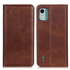 Coque Portefeuille Livre Cuir Etui Clapet A02D pour Nokia C12 Marron