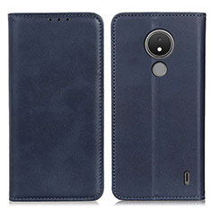 Coque Portefeuille Livre Cuir Etui Clapet A02D pour Nokia C21 Bleu