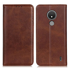 Coque Portefeuille Livre Cuir Etui Clapet A02D pour Nokia C21 Marron