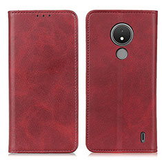 Coque Portefeuille Livre Cuir Etui Clapet A02D pour Nokia C21 Rouge