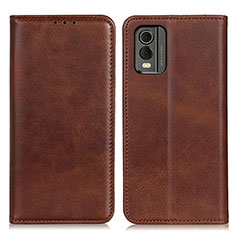 Coque Portefeuille Livre Cuir Etui Clapet A02D pour Nokia C210 Marron