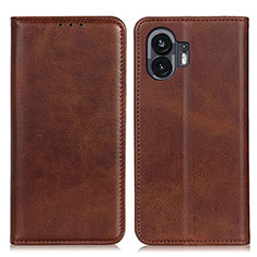 Coque Portefeuille Livre Cuir Etui Clapet A02D pour Nothing Phone 2 Marron