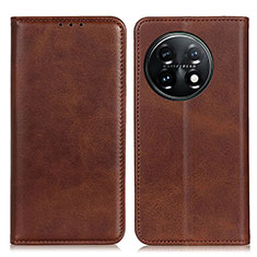 Coque Portefeuille Livre Cuir Etui Clapet A02D pour OnePlus 11 5G Marron