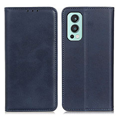 Coque Portefeuille Livre Cuir Etui Clapet A02D pour OnePlus Nord 2 5G Bleu