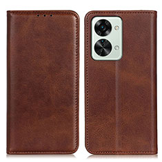 Coque Portefeuille Livre Cuir Etui Clapet A02D pour OnePlus Nord 2T 5G Marron