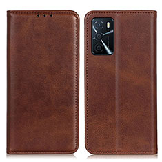 Coque Portefeuille Livre Cuir Etui Clapet A02D pour Oppo A16 Marron