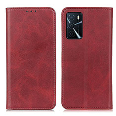 Coque Portefeuille Livre Cuir Etui Clapet A02D pour Oppo A16s Rouge