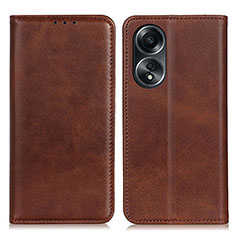 Coque Portefeuille Livre Cuir Etui Clapet A02D pour Oppo A18 Marron