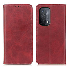 Coque Portefeuille Livre Cuir Etui Clapet A02D pour Oppo A74 5G Rouge