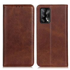 Coque Portefeuille Livre Cuir Etui Clapet A02D pour Oppo A95 4G Marron