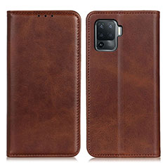 Coque Portefeuille Livre Cuir Etui Clapet A02D pour Oppo F19 Pro Marron