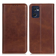 Coque Portefeuille Livre Cuir Etui Clapet A02D pour Oppo Find X5 Lite 5G Marron