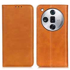 Coque Portefeuille Livre Cuir Etui Clapet A02D pour Oppo Find X7 5G Brun Clair