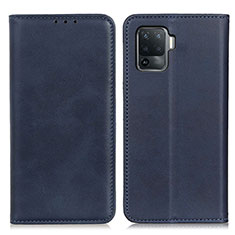 Coque Portefeuille Livre Cuir Etui Clapet A02D pour Oppo Reno5 F Bleu