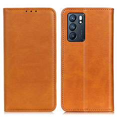 Coque Portefeuille Livre Cuir Etui Clapet A02D pour Oppo Reno6 5G Brun Clair