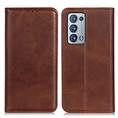 Coque Portefeuille Livre Cuir Etui Clapet A02D pour Oppo Reno6 Pro 5G Marron