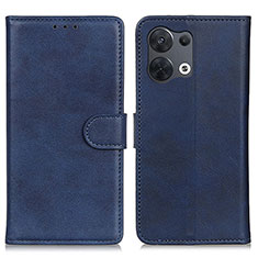 Coque Portefeuille Livre Cuir Etui Clapet A02D pour Oppo Reno8 5G Bleu