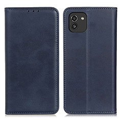 Coque Portefeuille Livre Cuir Etui Clapet A02D pour Samsung Galaxy A03 Bleu