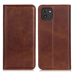 Coque Portefeuille Livre Cuir Etui Clapet A02D pour Samsung Galaxy A03 Marron