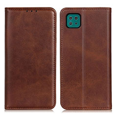 Coque Portefeuille Livre Cuir Etui Clapet A02D pour Samsung Galaxy F42 5G Marron