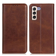 Coque Portefeuille Livre Cuir Etui Clapet A02D pour Samsung Galaxy S21 5G Marron