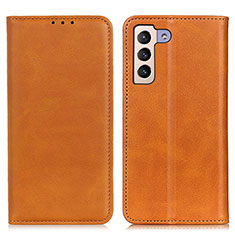 Coque Portefeuille Livre Cuir Etui Clapet A02D pour Samsung Galaxy S22 5G Brun Clair