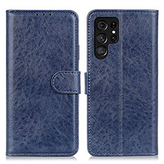 Coque Portefeuille Livre Cuir Etui Clapet A02D pour Samsung Galaxy S23 Ultra 5G Bleu