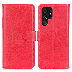 Coque Portefeuille Livre Cuir Etui Clapet A02D pour Samsung Galaxy S23 Ultra 5G Rouge