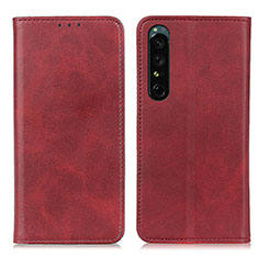 Coque Portefeuille Livre Cuir Etui Clapet A02D pour Sony Xperia 1 IV SO-51C Rouge