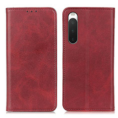 Coque Portefeuille Livre Cuir Etui Clapet A02D pour Sony Xperia 10 IV SOG07 Rouge